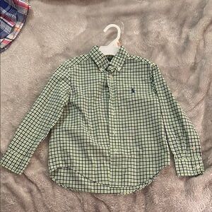 Ralph Lauren Green and Blue Gingham Button Down Shirt